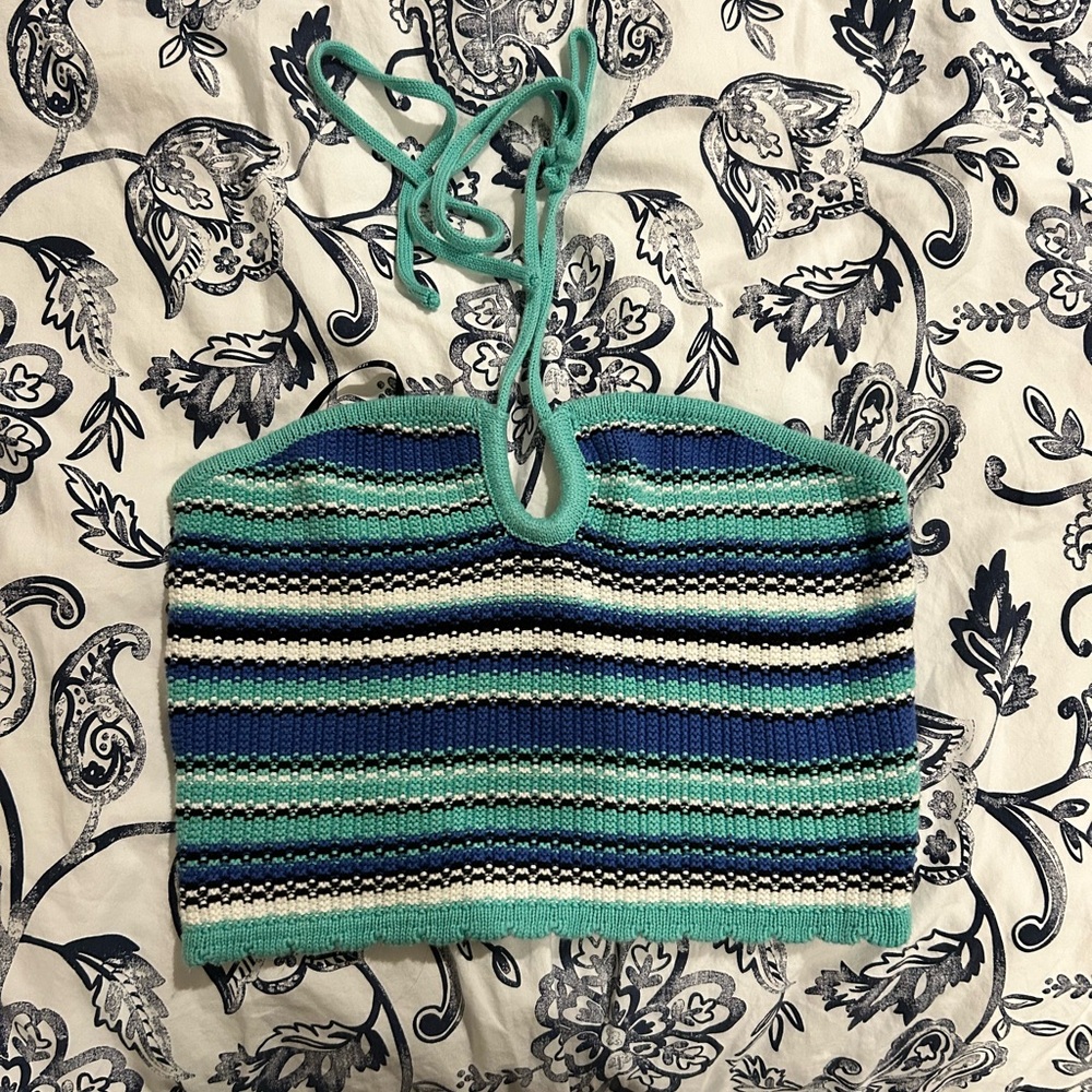 Abstract Halter Top
